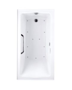 Toto ABR782R#01YCP3 Acrylic Airbath Clayton 6032T3 Cotton CP Grab Bar R Drain in Cotton White