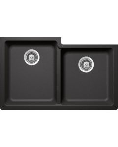 Schock ALIN175YU088 Alive Cristadur 60/40 Undermount Double Bowl Kitchen Sink In Stone - 9.37" H X 33" W X 20.5" D