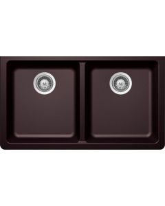 Schock ALIN200YU080 Alive Cristadur 50/50 Undermount Double Bowl Kitchen Sink In Acai - 9.37" H X 33" W X 18.43" D