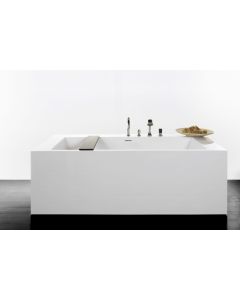 WetStyle BC0205-PC-COP-MA Cube Collection Free Standing Soaker Tub in White Matte