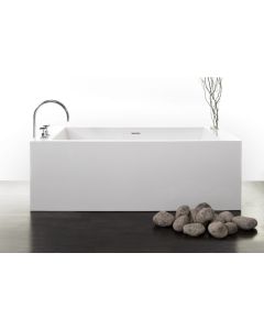 WetStyle BC0302-PC-MA Cube Collection Freestanding Soaker Tub in White Matte