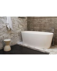 WetStyle BOV01-62-PC-COP-GA Ove Collection Freestanding Soaker Tub in White True High Gloss