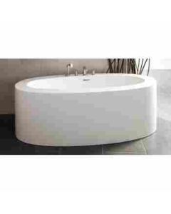 WetStyle BOV02-PC-COP-MA Ove Collection Freestanding Soaker Tub in White Matte