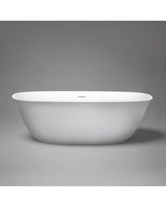 Blu Bathworks BT0402N16-01M coco blu stone freestanding oval bathtub, White matte , 65 x 25.5 x 19.75