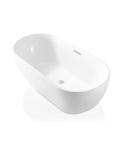 Nass Wasserwerk BT2004.18 Acrylic freestanding, one-piece acrylic bathtub with polished chrome waste & slot overflow, 70 x 27.5 x 23.5