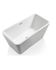Blu Bathworks BT2038.13 Acrylic 53.25"L X 25.50"WX 19.75"H Freestanding Bathtub in White Gloss