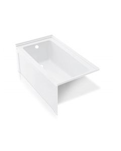 Blu Bathworks BT2110.15L Skirted 60"L X32"W X24"H Drop-In Acrylic Left Drain Bathtub in White Gloss