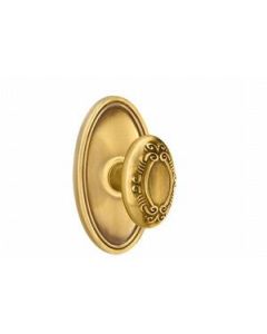 Emtek C-8120-V-US7 3.5" Door Knob Set with Oval Rosette, Knob type Victoria Knob And Function of Latch as CF Mechanism in French Antique Brass