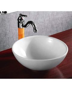 Namkeek CA4030 Caracalla -No Hole-637509828028 Ceramic Round and Vessel Porcelain Sink, White