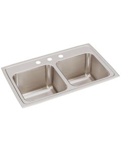 Elkay DLR2918103 Lustertone Classic Stainless Steel 29" x 18" x 10", Equal Double Bowl Drop-in Sink