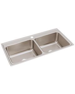 Elkay DLR4322101 Lustertone Classic Stainless Steel 43" x 22" x 10-1/8", Equal Double Bowl Drop-in Sink