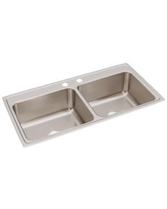 Elkay DLR4322102 Lustertone Classic Stainless Steel 43" x 22" x 10-1/8", Equal Double Bowl Drop-in Sink