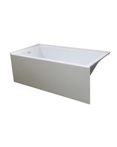 Emory and Bond EB407608 Essex Three Wall Alcove Bath Tub 60"L x 30"W x 22"H, Acrylic, Glossy, Rectangular, Left Hand Drain, 53 Gallons