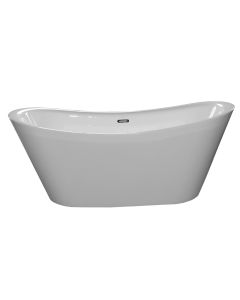 Emory and Bond EB41267 Fairfield Free Standing Bath Tub 67"L x 30"W x 27"H, Acrylic, Glossy, Double Slipper, Center Drain, 65 Gallons