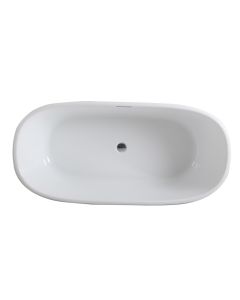 Emory and Bond EB41363 Monmouth Free Standing Bath Tub 63"L x 30"W x 23"H, Acrylic, Glossy, Oval, Center Drain, 68 Gallons