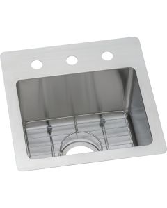 Elkay ECTSR15159BG0 Crosstown Stainless Steel 15" x 15" x 9", Single Bowl Dual Mount Sink Kit