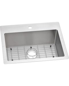 Elkay ECTSR25229TBG1 Crosstown Stainless Steel 25" x 22" x 9", Single Bowl Dual Mount Sink Kit