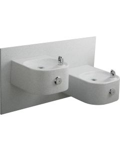 Elkay EDFPVR217RC Soft Sides Bi-Level Composite Fountain Non-Filtered, Non-Refrigerated White Granite Composite