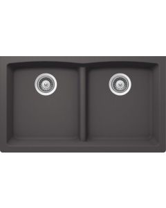Schock EDON200YU041 Edo Cristalite 50/50 Undermount Double Bowl Kitchen Sink In Basalt - 10" H X 33" W X 19" D