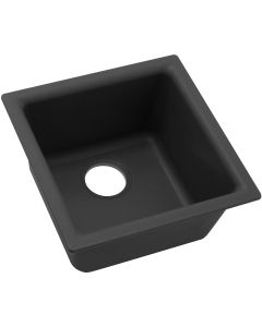 Elkay ELG1616BK0 Quartz Classic 15-3/4" x 15-3/4" x 7-11/16", Single Bowl Dual Mount Bar Sink, Black