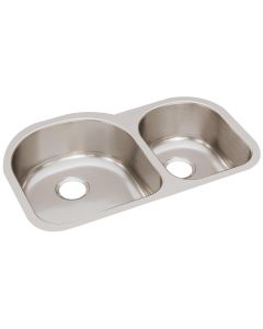 Elkay ELUH3119R Lustertone Classic Stainless Steel 31-1/4" x 20" x 7-1/2", Offset 60/40 Double Bowl Undermount Sink