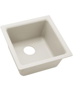 Elkay ELX1616RT0 Quartz Luxe 15-3/4" x 15-3/4" x 7-11/16", Single Bowl Dual Mount Bar Sink, Ricotta