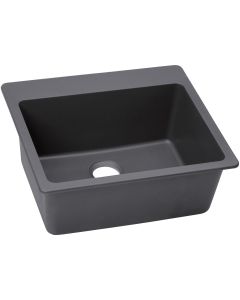 Elkay ELX2522CH0 Quartz Luxe 25" x 22" x 9-1/2", Single Bowl Drop-in Sink, Charcoal