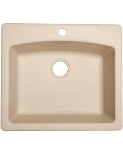 Franke ESCH25229-1 Ellipse 22 Inch Dual Mount Single Bowl Granite Kitchen Sink in Champagne