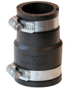 Rubber Coupling PVC to Cast Iron (or Cast Iron to PVC) 1 1/2" x 1 1/4"