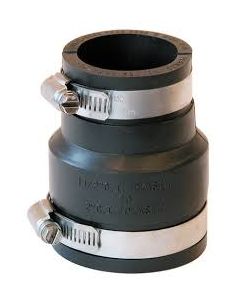 Rubber Coupling PVC to Cast Iron (or Cast Iron to PVC) 2" x 1 1/2"