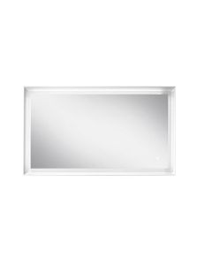 Blu Bathworks F45M1-1200-01M 45 Degree Collection Series 1200 Mirror with LED Lighting in Matte White