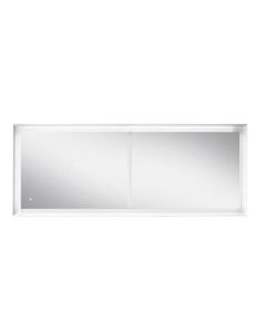 Blu Bathworks F45M1-1800-01M 45 Degree Collection Series 1800 Mirror with LED Lighting in Matte White