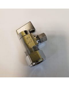 Granite GCR19PC Brass Supply Angle Stop Valve, Multi Turn Handle, 5/8" OD x 3/8" OD