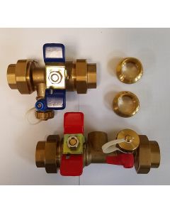 Granite GNAVISO07 Brass Tankless Hot Water Heater Isolation Kit Valve, 3/4" Union NPT Female x NPT Female