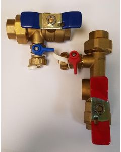 Granite GNAVISO10 Brass Tankless Boiler Valve Kit, 1" Union NPT Female x NPT Female