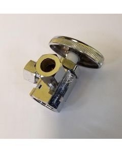 Granite Brass Supply Dual Outlet Angle Stop Valve, Multi Turn Handle, 1/2" NPT Female x 3/8" NPT Female x 3/8" NPT Female