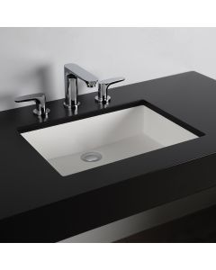 Lacava H261UN-001G KUBISTA Under-counter lavatory made of solid surface with an overflow. W: 19 1/2", D: 15", H:5 3/4" in Gloss White