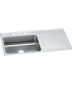 Elkay ILR4322L1 Lustertone Classic Stainless Steel 43" x 22" x 7-5/8", Single Bowl Drop-in Sink with Drainboard