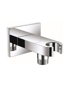Isenberg HS8007CP - Square Wall Elbow With Holder Combo