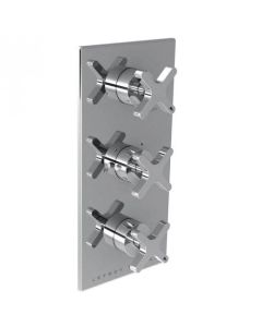 Lefroy Brooks K1-4403-CP Cross Handle Thermostatic With Two Cross Handle Flow Controls Trim In Polished Chrome