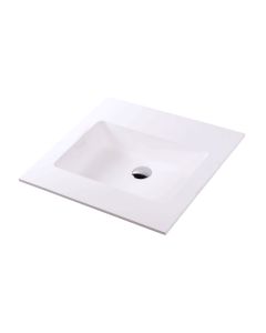Lacava K24-01-001M Kubitop Vanity-Top Sink With One Faucet Hole in Matte White