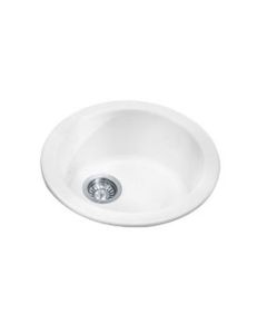 19" Luna Single Bowl Drop In Fireclay Sink in White by Franke LBK610WH