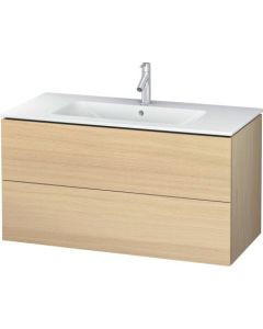 Duravit LC624207171 L-Cube 40.13" L X 18.88" W X 21.63" H Two Drawer Wall Mounted Vanity Base Only without handle in Mediterranean Oak (Vanity Top Sold Separately)