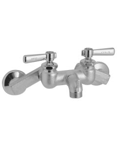 Elkay LK400 4"-8-3/8" Adjustable Centers Wall Mount Faucet with Bucket Hook Spout 2" Lever Handles Rough Chrome