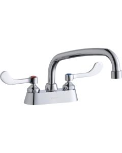 Elkay LK406AT08T4 4" Centerset with Exposed Deck Faucet with 8" Arc Tube Spout 4" Wristblade Handles
