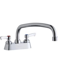 Elkay LK406AT12L2 4" Centerset with Exposed Deck Faucet with 12" Arc Tube Spout 2" Lever Handles
