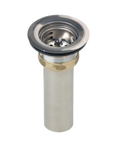 Elkay LK58 2" Drain Fitting Type 304 Stainless Steel Body, Stainless Steel Strainer Basket and Rubber Seal