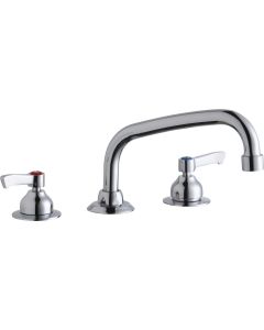 Elkay LK800AT08L2 8" Centerset with Concealed Deck Faucet with 8" Arc Tube Spout 2" Lever Handles Chrome