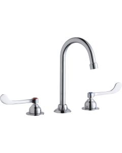 Elkay LK800GN05T6 8" Centerset with Concealed Deck Faucet with 5" Gooseneck Spout 6" Wristblade Handles Chrome