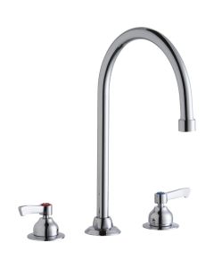 Elkay LK800GN08L2 8" Centerset with Concealed Deck Faucet with 8" Gooseneck Spout 2" Lever Handles Chrome